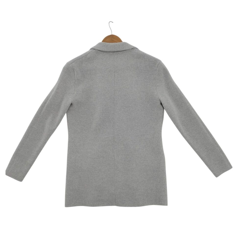 J. Crew XS Women's Light Gray 100% Merino Wool Knit Sweater Blazer Style Career - Picture 6 of 11